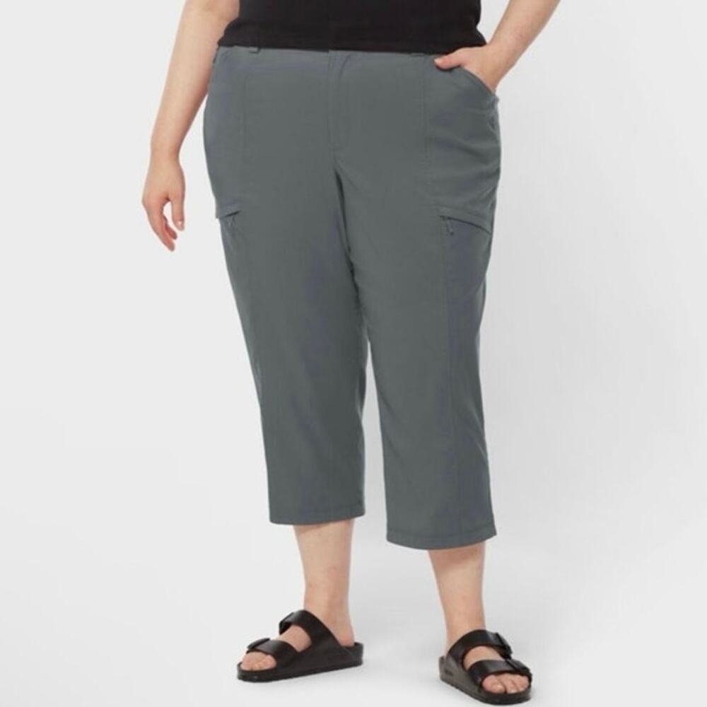 Duluth Trading Company Gray Dry on the Fly Cargo Capri Pants Size 12